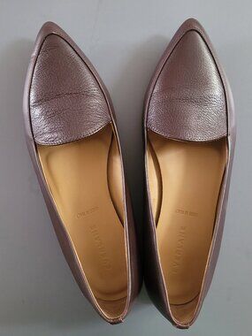 Everlane Women's Burgundy Brown The Modern Point Leather Flats SZ 8.5/8